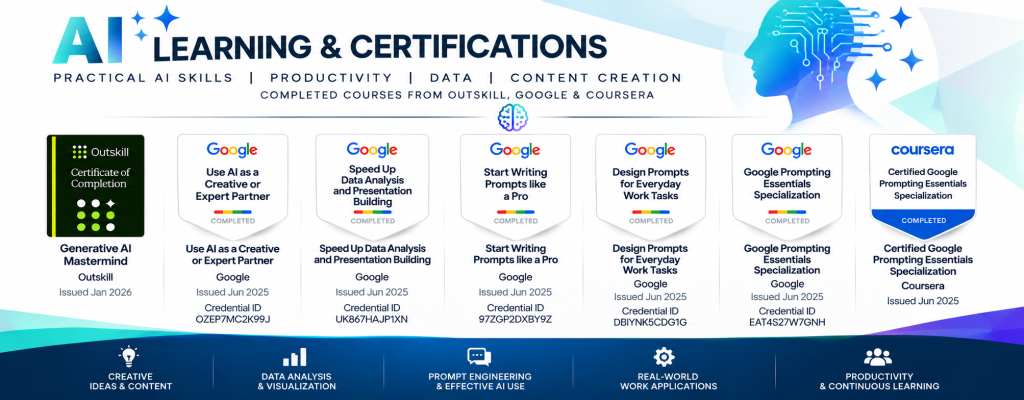 AI Training & Certifications | Generative AI, Google Prompting Essentials & Outskill